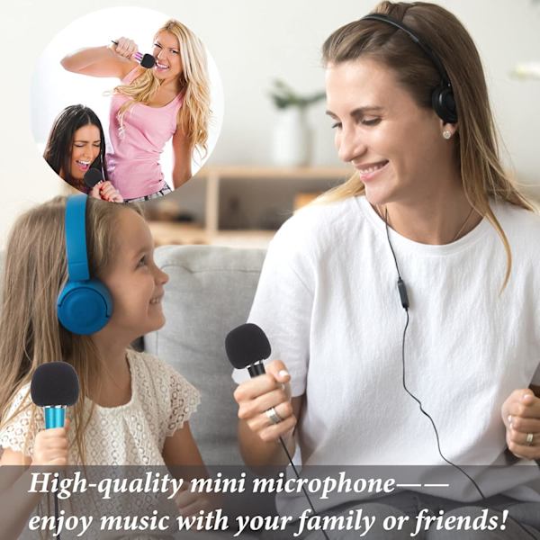 5 st Mini Mikrofon för Röstinspelning, Portabel Karaoke och Chatt Kompatibel Med Smartphone iPhone, iPad, Laptop 5 färger