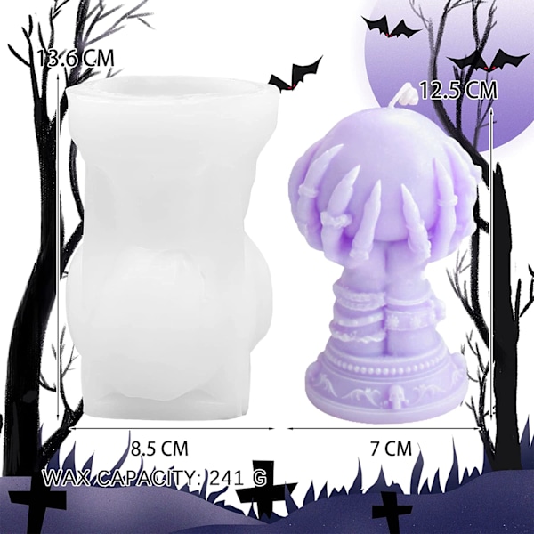 Halloween Spökhand-Ljusform i Silikon för Resin Ghost Claw