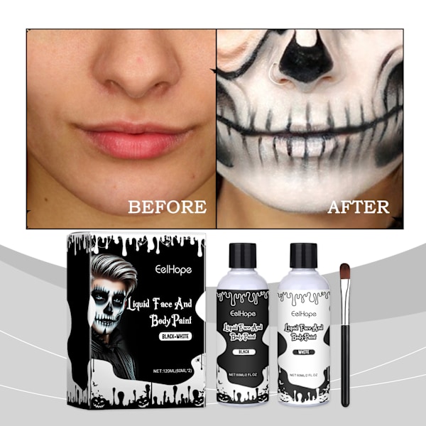 2025 Senaste Modell Halloweenfest Omedelbar Torr Färg Lösning, Sminkbas Smink Clown Färgglad Färg Lösning