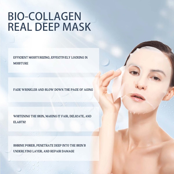 2025 Senaste Modell Bio Collagen Real Deep Mask, Djup Hydrering Elastisk Uppstramande Hud Uppljusande Hud Hydrerande Mask