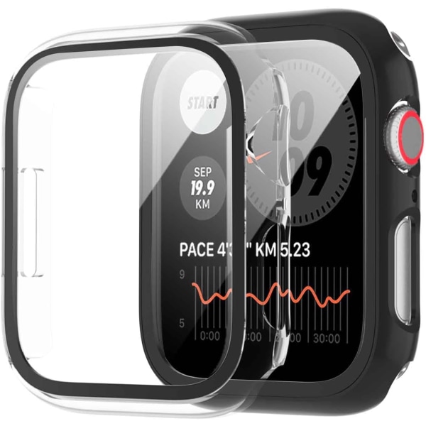 2-pack case för Apple Watch SE 2 Series 6/5/4 44 mm, med 9H inbyggd