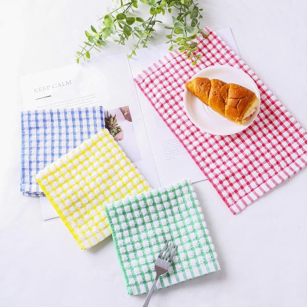 Köksdiskdukar 12-pack stora diskdukar i bomull, 30 x 30 cm, gul