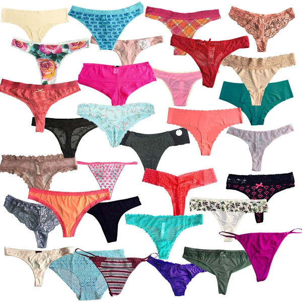 2025 Senaste Modell Underkläder för Kvinnor 8-pack Variation av G-String T-Back Stringtrosor Tanga ... Flerfärgad X-Large