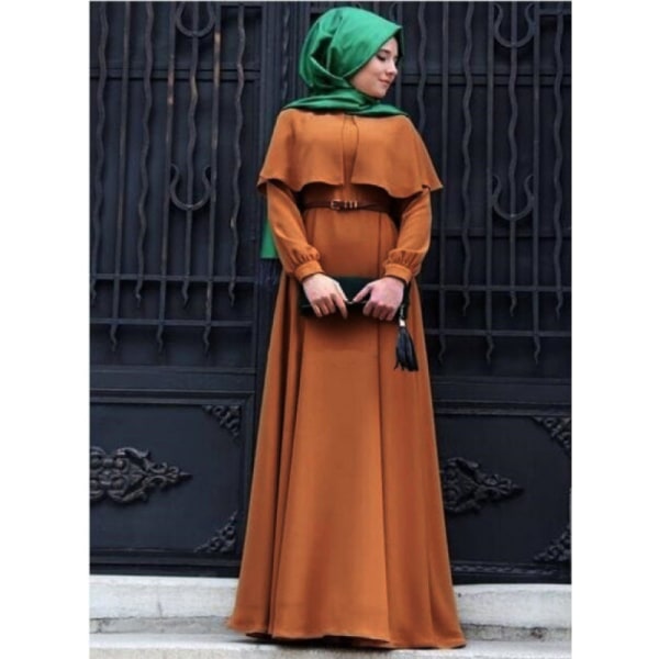 Muslim Cape Large Kläder för kvinnor med lång kjol coffee 2XL