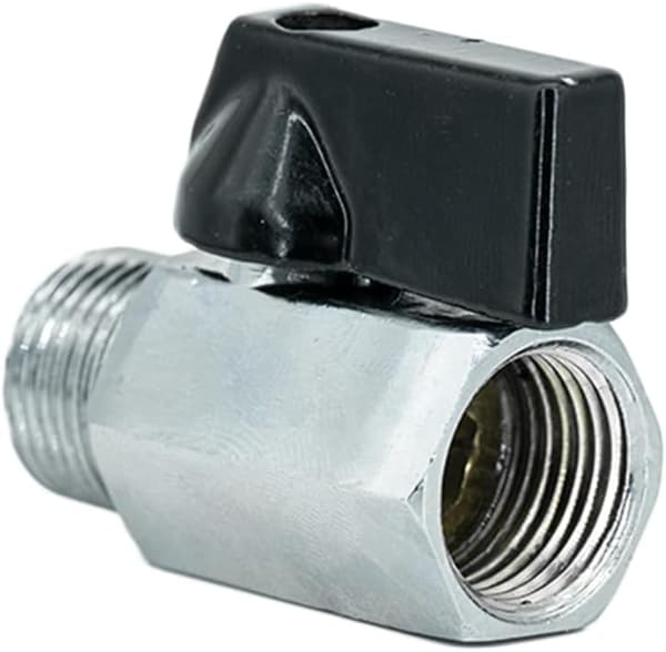 Mini kuleventil i messing 1/4\" NPT hunn x hann stengeventil