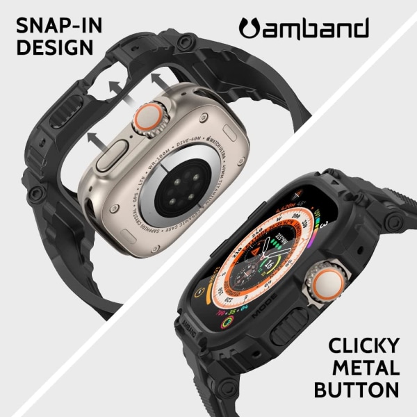 Case skärmskydd som är kompatibelt med Apple Watch Black 49mm
