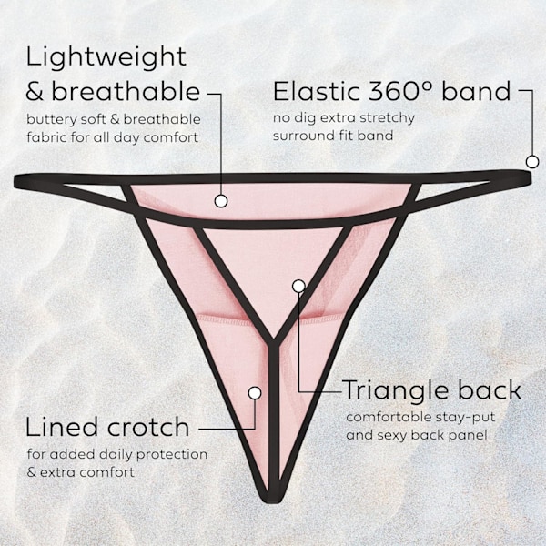 2025 Senaste Modell Dam 12-pack String Bikini - T-Back Trosor | Smörmjukt Osynliga Trosor 12-pack - Ormar & Ränder