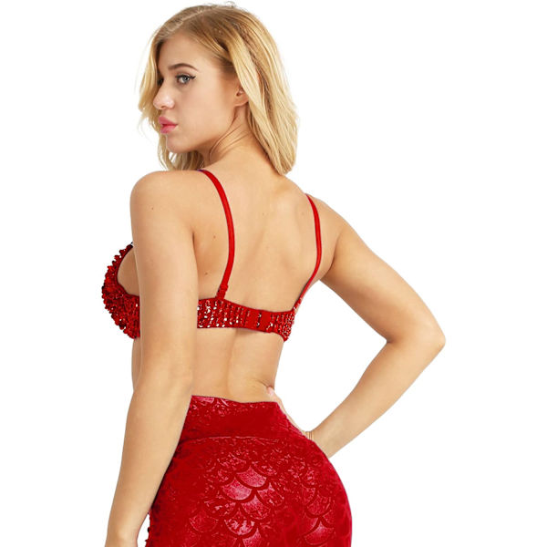 2025 Senaste Modell Dam Sexig Glittrig Paljett Bustier Korsett Pärlbroderad Vadderad BH Topp Clubwear S-L