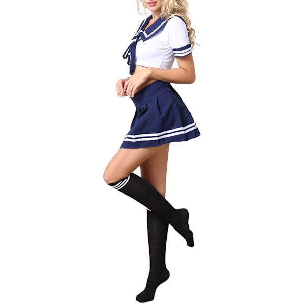 2025 Senaste Modell Damunderkläder Skolflickor Outfit Underkläder Rollspel Cosplay Sjömanskostymer med Strumpor Blå