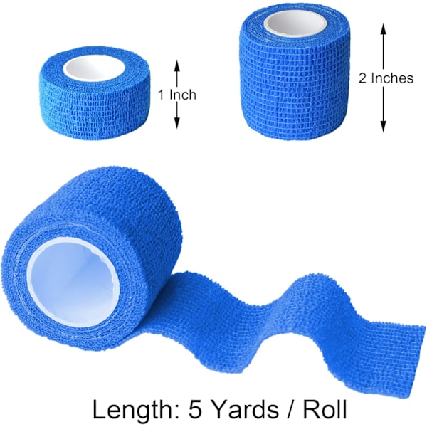 10-pack Självhäftande Bandage Wrap, Elastisk Självhäftande Tejp för Husdjur, Sport, Finger, Handled