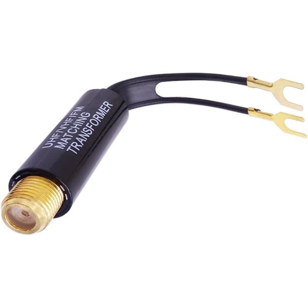 Högkvalitativt, helt nytt 2-pack guldpläterad 75 Ohm till 300 Ohm UHF/VHF/FM Matchande Transformator Konverter Adapter med F-typ Hona