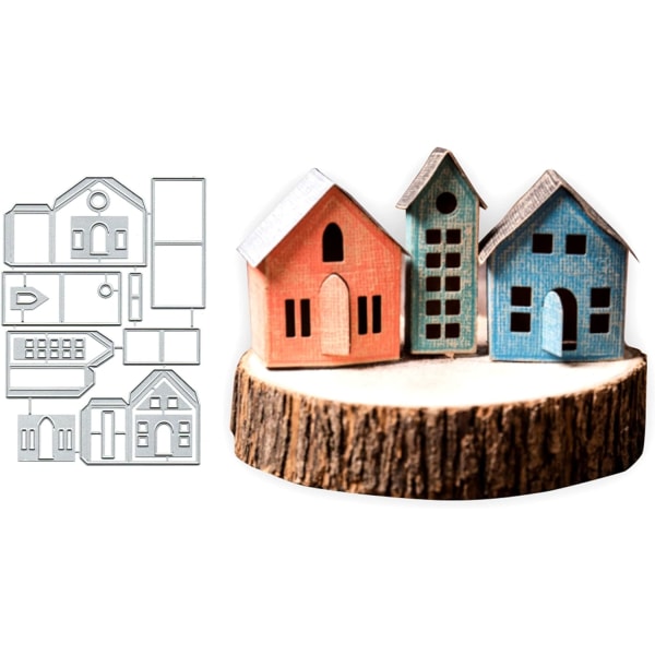 3D handgjorda hus metall stansningar - DIY Scrapbooking dekor