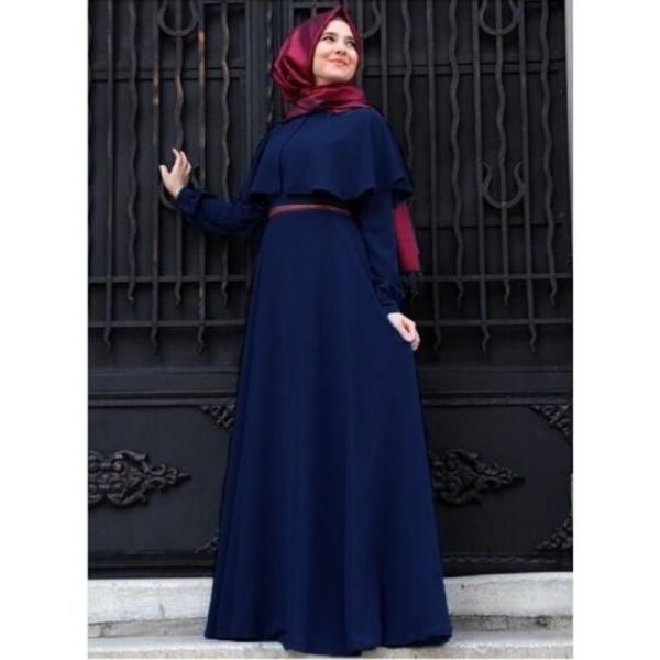 Muslim Cape Large Kläder för kvinnor med lång kjol dark blue 2XL