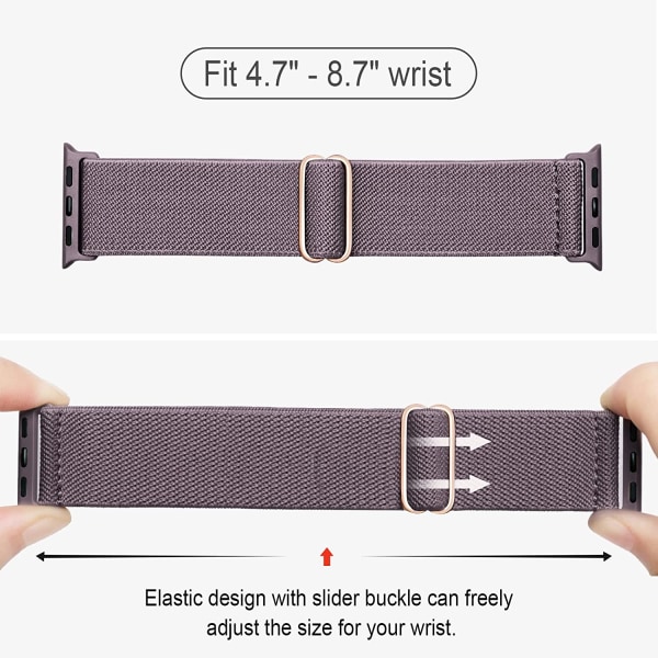 Stretchade Nylon Solo Loop-band som är kompatibla med Apple Watch 4pcs 4 42mm/44mm/45mm/49mm