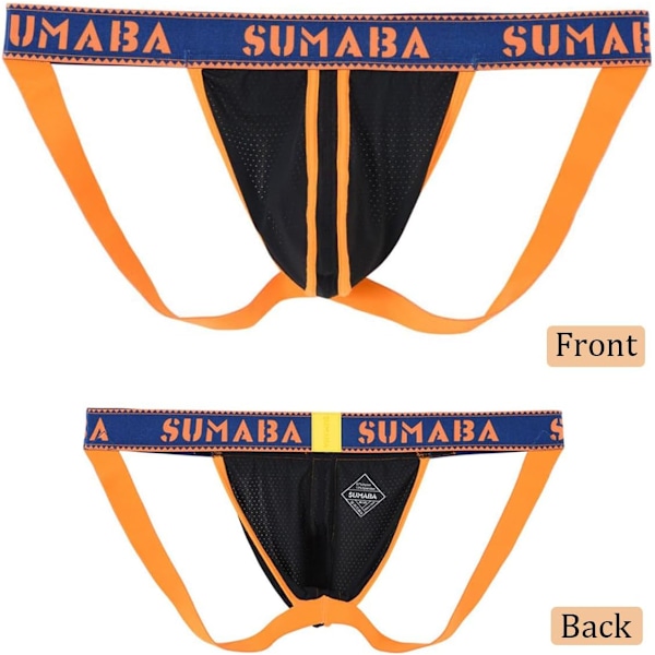 2025 Senaste Modell Herr Jock Strap, Mesh Jockstrsp för Atletiskt Stöd, Låg Midja Jock Sportunderkläder Orange 3X-Large