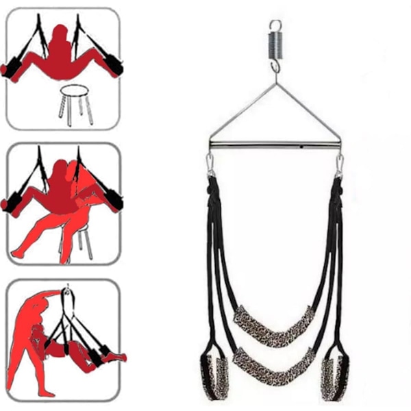 Gung Bondage Restraints - Erotisk hängande leksak för vuxna par med justerbara remmar, gunga för par