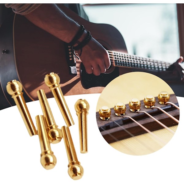 6-pack Gitarrbro Saddlar Mässing Endpin För Gitarr 6 Strängar Pegs Fast Kon Ersättningsdelar A