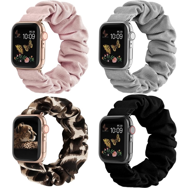 Kompatibel med Apple Watch Band Scrunchie 38mm 40mm 41mm 4pcs 12 38mm/40mm/41mm-L