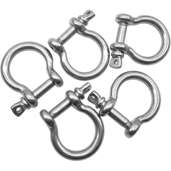 5 st Dykningslina D-krok, 316 Rostfritt Stål Swivel Eye Bolt Snap Hooks