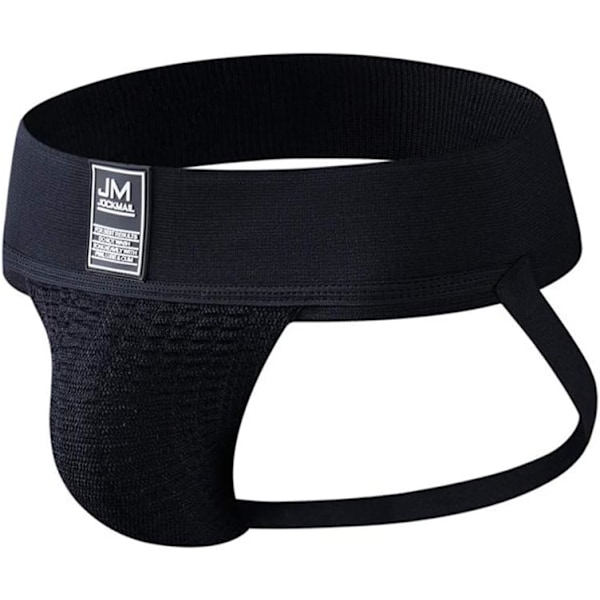 2025 Senaste Modell Herrkalsonger Jock Strap Atletisk Support Bred Bälte Bekväma Herr Sport Underkläder Kalsonger för Gym Sport Svart2 X-Large