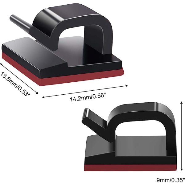 100 st starka självhäftande kabelklämmor