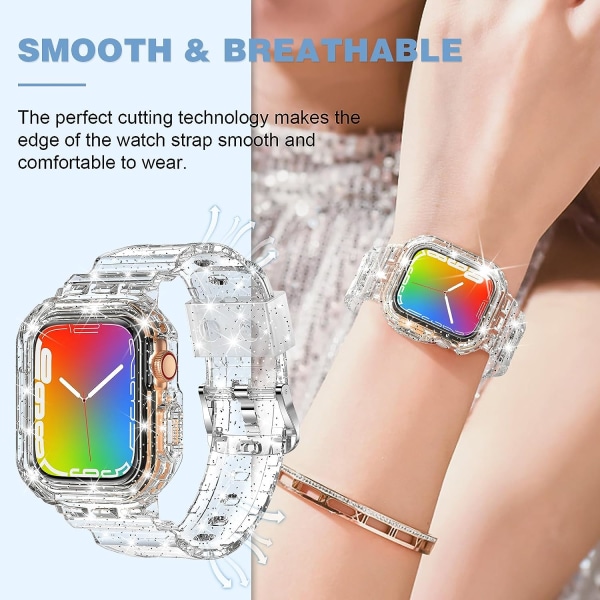 Kompatibel med kristallklara Apple Watch-armband Upgrade Glitter 42/44/45mm