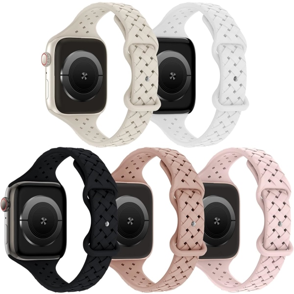 5-pack smala silikonband kompatibla med Apple Watch Band 49mm 41mm