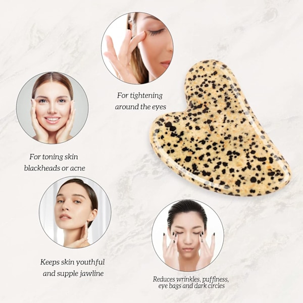 2025 Senaste Modell Gua Sha Ansiktsverktyg Set om 3 Guasha Massageverktyg Jade Gua Sha Skrapmassage för Ansikte, Hals, Ögon och Kropp, J