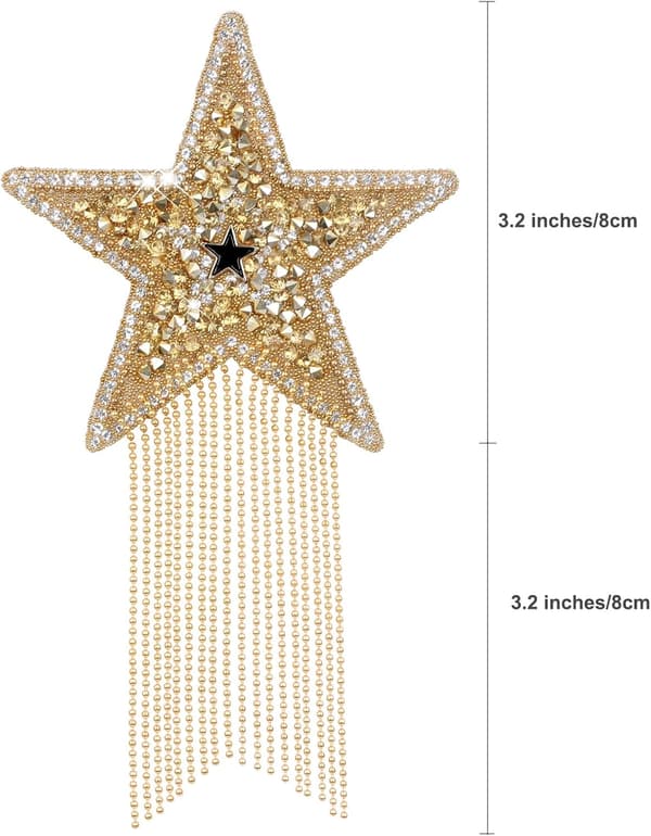 Rhinestone Star Applique Patch for Clothes DIY