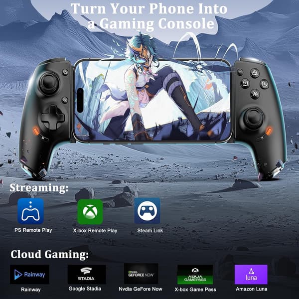 2025 Seneste Model Telefon Controller til iPhone 16/iPhone 15/Android USB C Mobil Gaming Controller med 3,5 mm Audio Jack, Fjernbetjent Player Gam