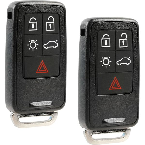 Bilnyckel Fjärrkontroll Nyckellös Smart Fjärrkontroll passar Volvo S60 S80 V60 V70 XC60 XC70 (KR55WK49264), Set med 2 5-Knapps x 2 5-Knapps x 2