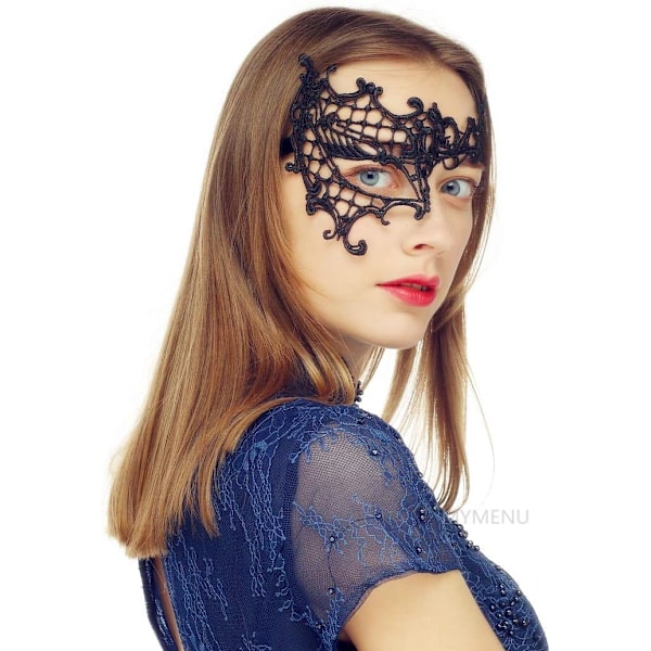2025 Senaste Modell Maskeradmask för Kvinnor Venetiansk Spets Ögonmask För Fest Bal Kostym Mardi Gras Halvt Ansikte Svart