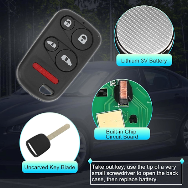 307MHz OUCG8D440HA Nyckellös Fjärrkontroll Tändnings Transponder Nyckel Fob för Honda Odyssey 2003-2004 13 Chip 5 Knappar