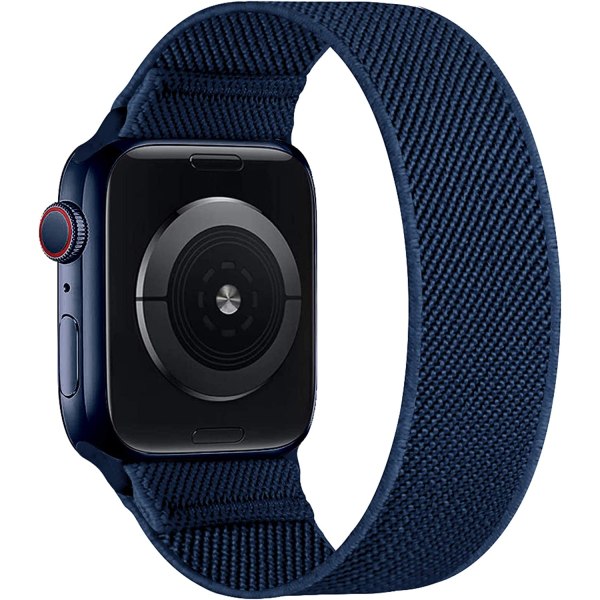 Stretchade Nylon Solo Loop-band Kompatibla med Apple Watch Deep Navy Blue 38/40/41mm S