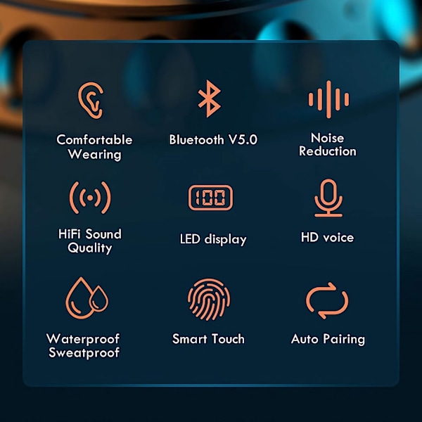 Trådlösa Bluetooth 5.0 Brusreducerande Hörlurar, Ipx7