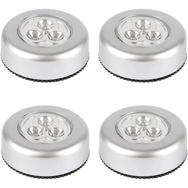 4 dele Touch Light Led Batterilamper - Indendørs Stick-on Push Light