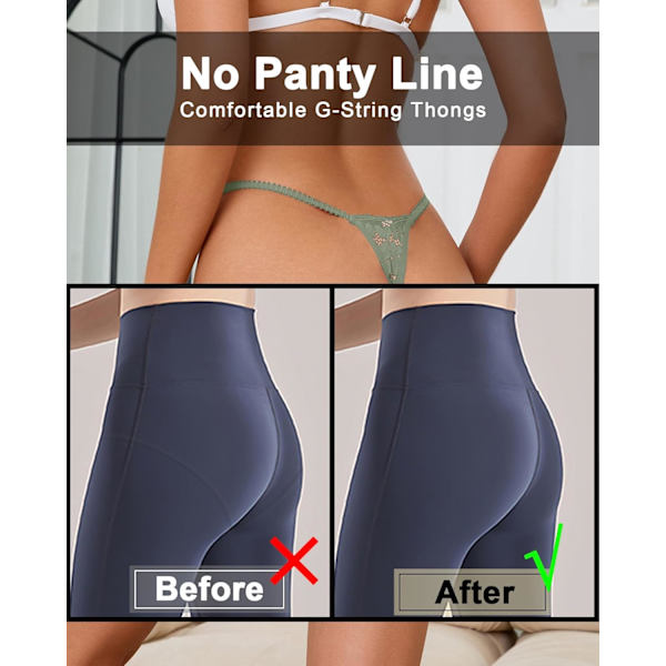 2025 Senaste Modell Dam G-String Trosor T Back Andningsbara Sexiga Underkläder Grön 258 Small