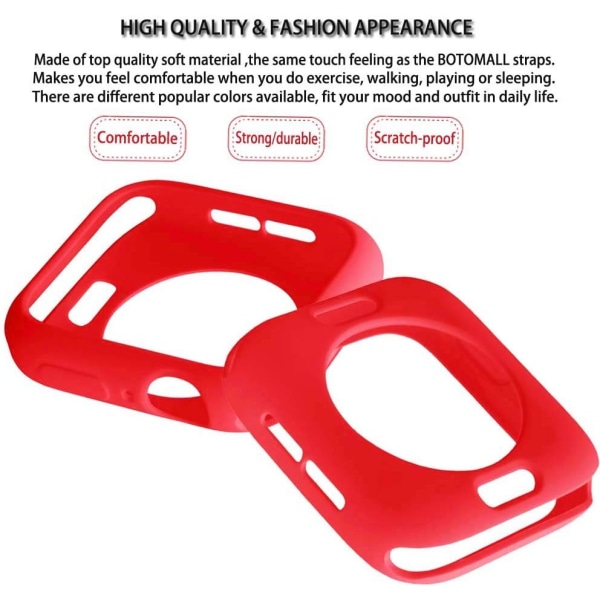 för Apple Watch Case 38mm Serie 3/2 Mjuk 92- red 38 mm