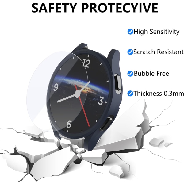 [5+6 Pack] Kompatibel Samsung Galaxy Watch 5/4 skärmskydd och