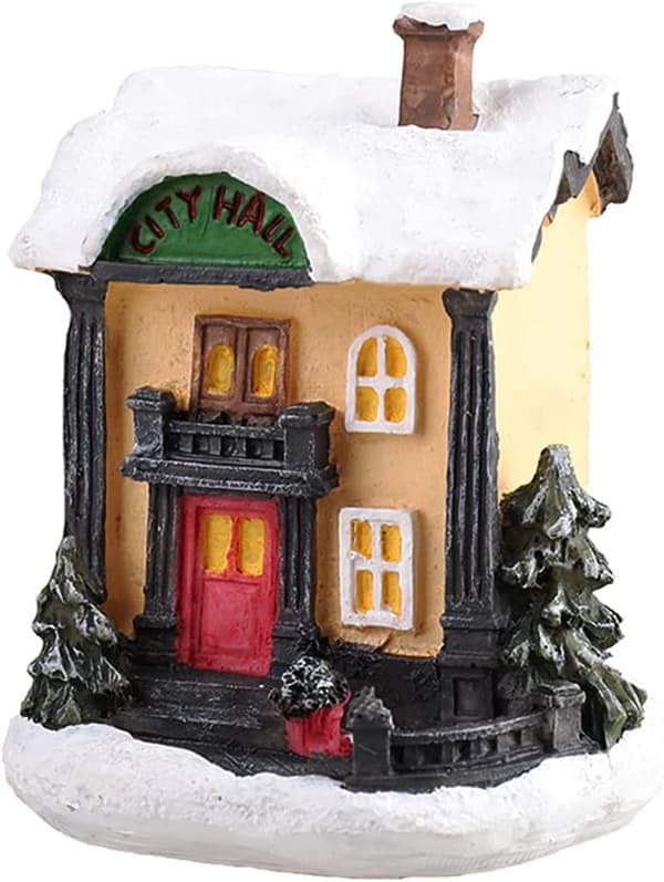 LED Lysende Juleby Scene - Harpiks Håndværk