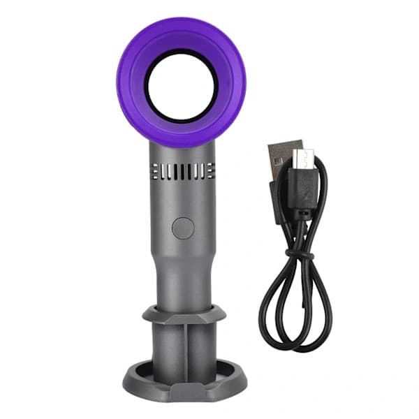 Bladeless Handheld Rechargeable USB Fan (Violet)