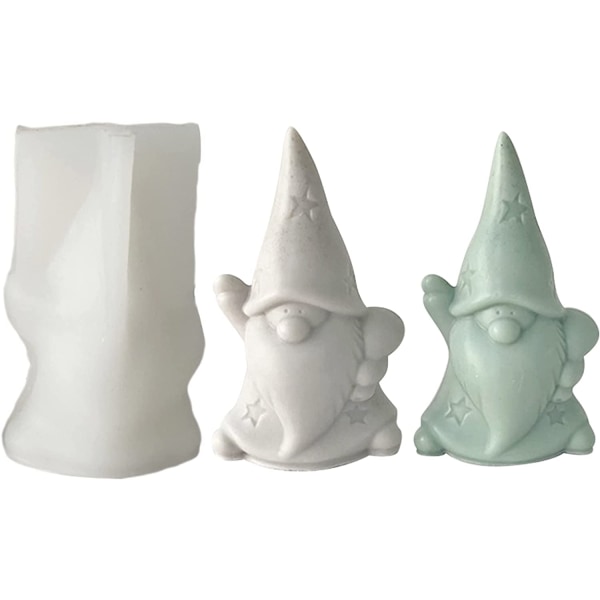 3D Tomte Epoxihartsform, Jultomte Silikonform Gnome F