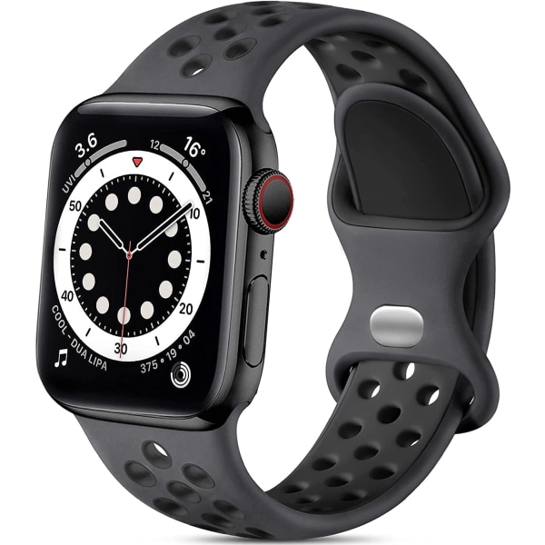 Sportband som är kompatibla med Apple Watch Band 45 mm 44 mm 42 mm Anthracite Black 42mm/44mm/45mm/49mm M/L