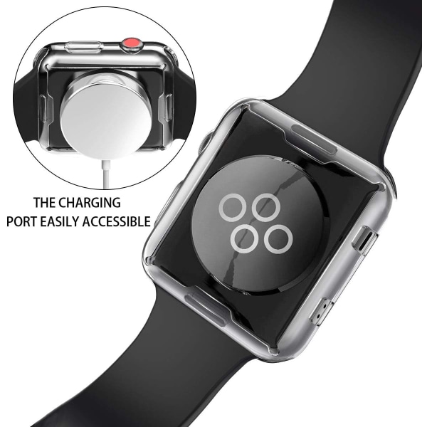 [2-pack] 38 mm-fodral för Apple Watch Series 3 Transparent 38 mm