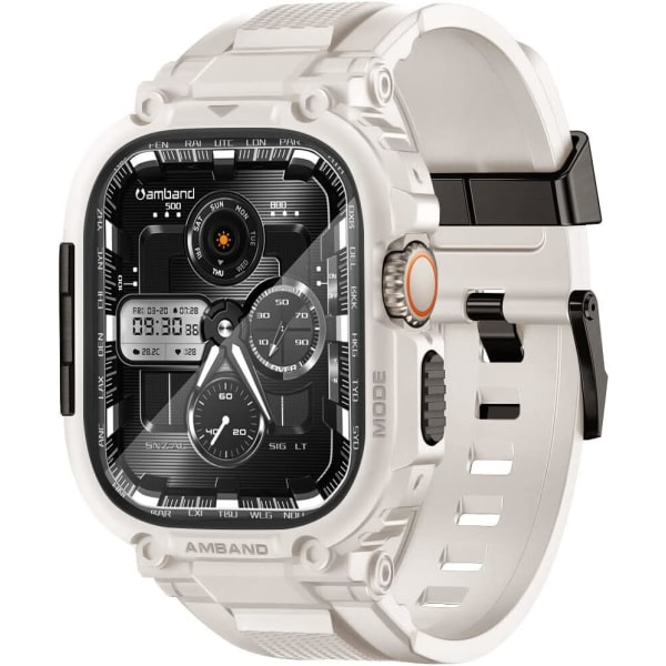 Case skärmskydd som är kompatibelt med Apple Watch Starlight 49mm