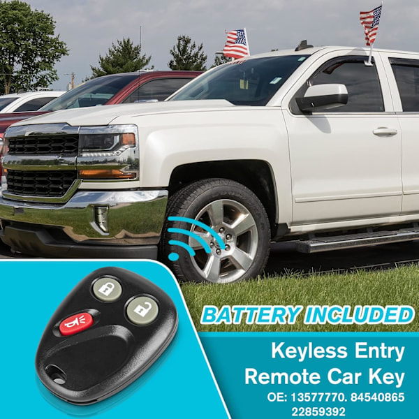 Bilnyckel Fjärrkontroll Nyckellös Entré LHJ011 13577770 för Chevrolet Silverado 2500 HD 3500 2003-2006 Avalanche Equinox SSR Suburban Tah