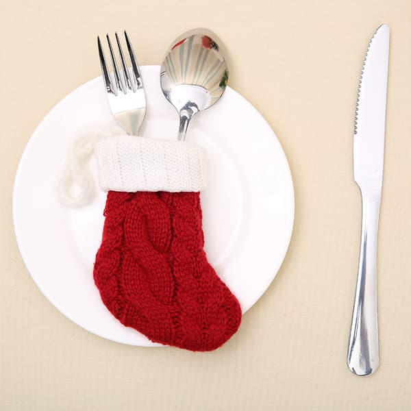 2 delar julstickad bestickset i strumpform