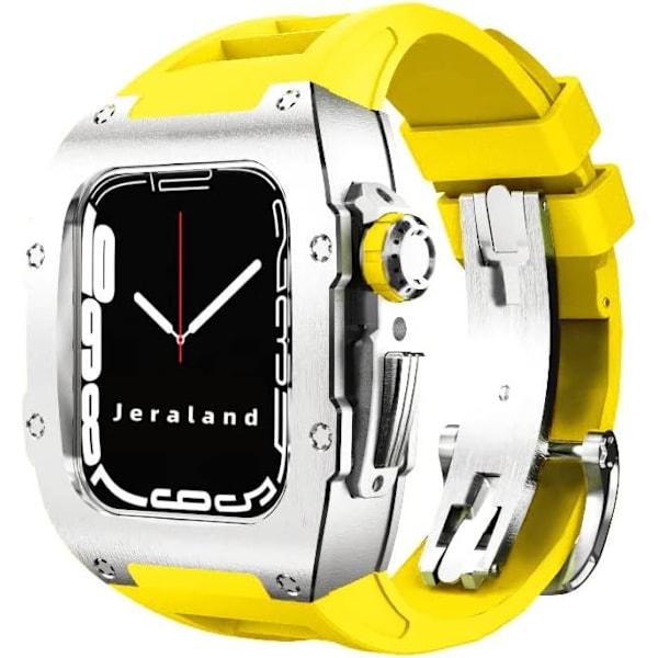 Rm mod-kit för Apple Watch Series 8 7 45 mm Metall Yellow Silver For 6 5 4 se 44MM