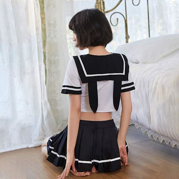 2025 Senaste Modell Sexiga underkläder kvinnlig JK uniform cosplay underkläder Japansk sjöman mjuk söt studentdräkt Vit Svart