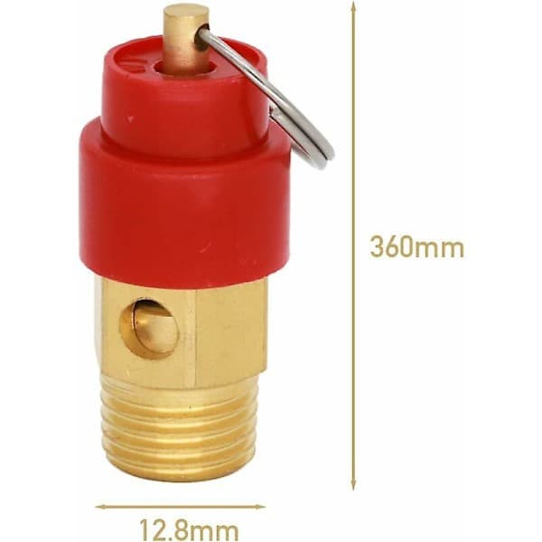 1/4 BSP sikkerhetsventil, luftkompressor trykkbryter, 145 psi, 8,8 bar